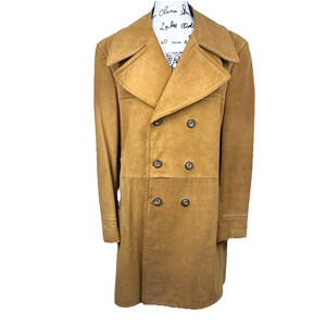 Vtg 60's Stratojac Overcoat Pigskin Suede Caramel Tan Mens 42 Mid Century Modern